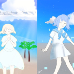 イヤホンと蝉時雨 - pixiv Sketch
