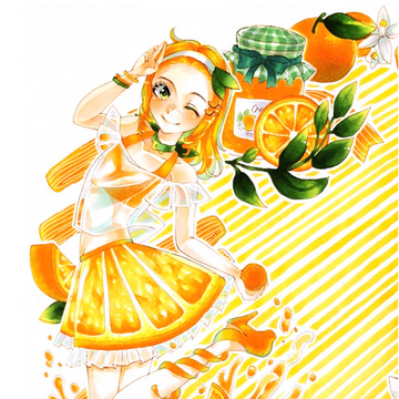 鰐梨_さんの投稿 - #コメントできた食べ物を擬人化する#女の子#みかん