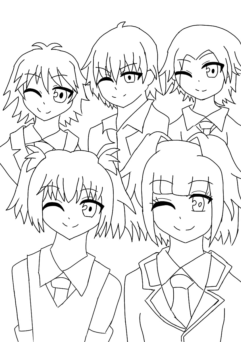 天亞 Aさんの投稿 暗殺教室 塗り絵 塗ってもらえると嬉しい 塗ってください 3年e組うた担 潮田渚 茅野カエデ Pixiv Sketch