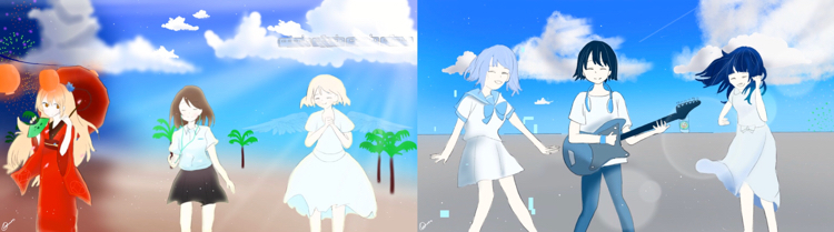 イヤホンと蝉時雨 - pixiv Sketch