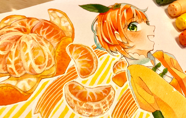 洋梨擬人 鰐梨_さんの投稿 - #コメントできた食べ物を擬人化する#女の子#みかん