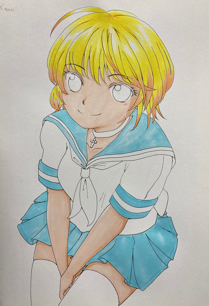 ポニーテール jc にーそ 絶対領域 - pixiv Sketch